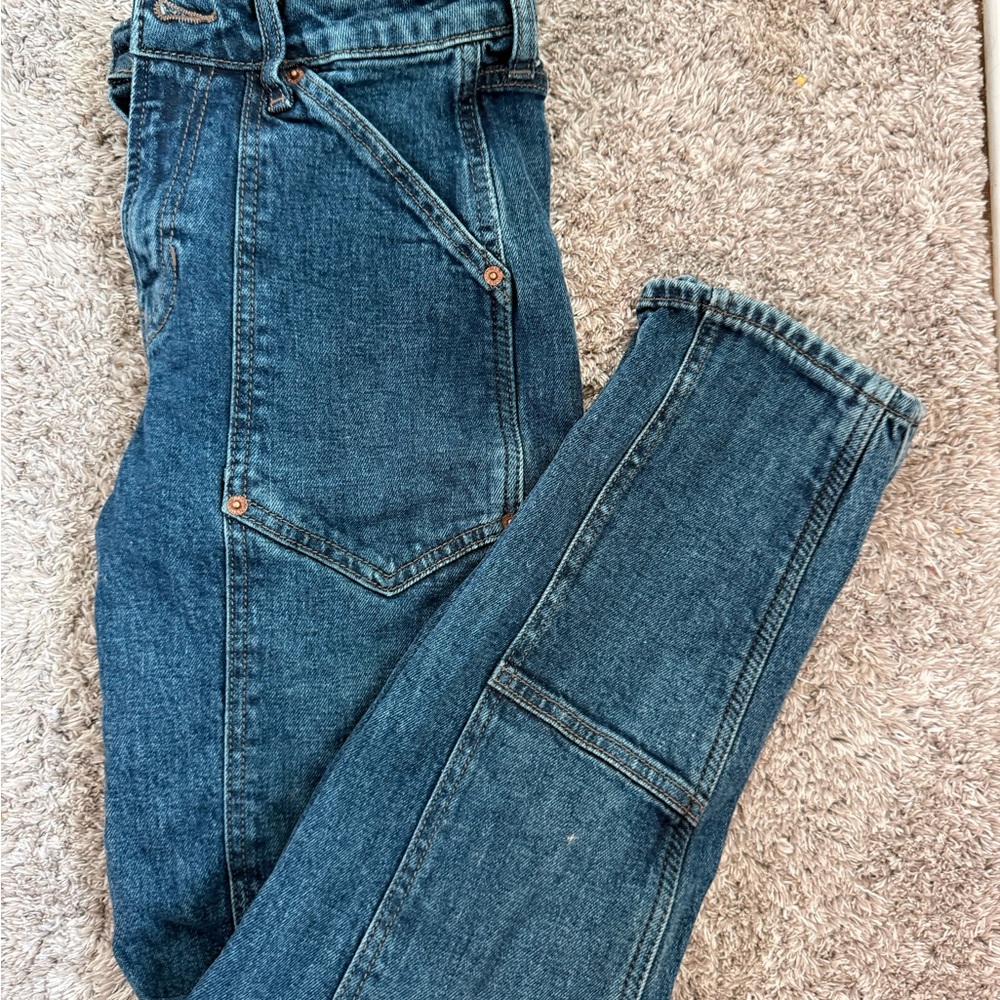 Old Navy High Rise Blue Jeans with Tapered Legs